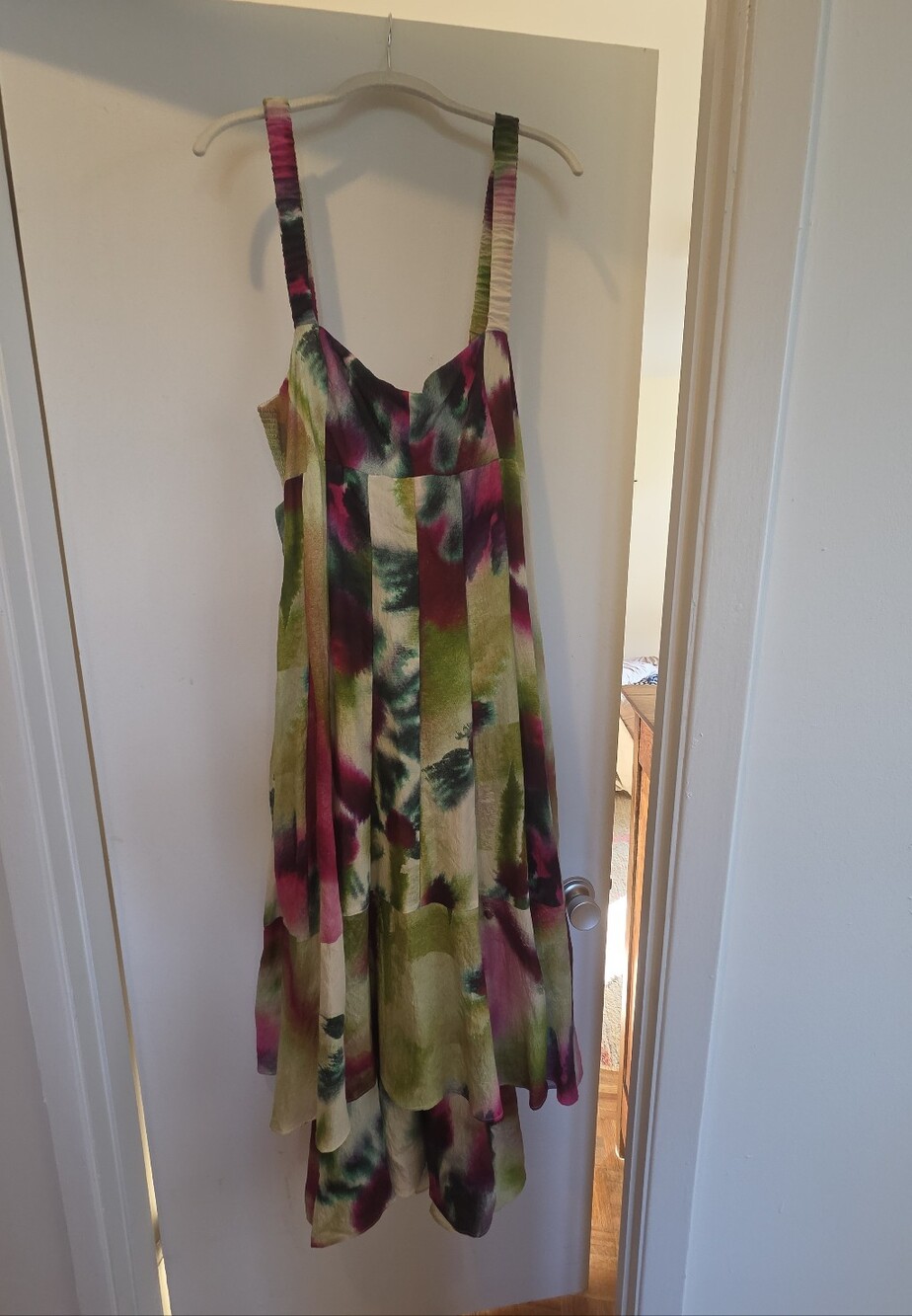 Anthropologie Tiered Maxi Dress in Pink, Green, Teal - Picture 2 of 15